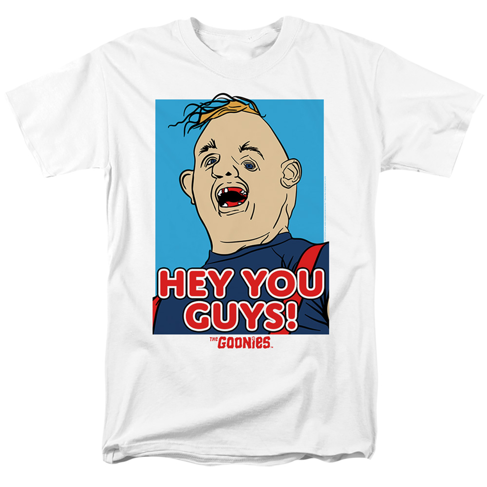 WBM792-AT-6 The Goonies & Sloth Hey You Guys Short Sleeve Adult 18-1 T-Shirt, White - 3X