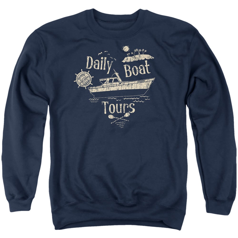 WBT487-AS-4 Gilligans Island & SS Minnow-Adult Crewneck Sweatshirt, Navy - Extra Large -  Trevco