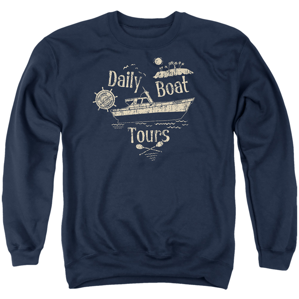 WBT487-AS-6 Gilligans Island & SS Minnow-Adult Crewneck Sweatshirt, Navy - 3X -  Trevco
