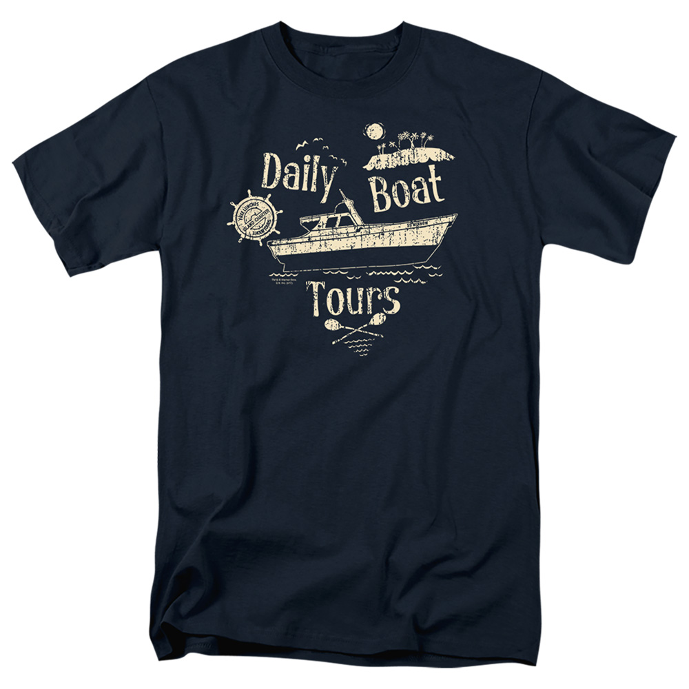 WBT487-AT-1 Gilligans Island & SS Minnow Short Sleeve Adult 18-1 T-Shirt, Navy - Small -  Trevco