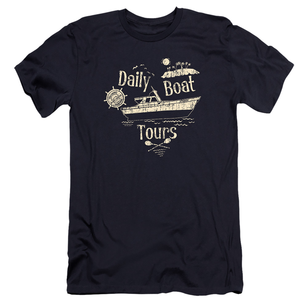 WBT487-PSF-4 Gilligans Island & SS Minnow-Premuim Canvas Adult Slim Fit 30-1 T-Shirt, Navy - Extra Large -  Trevco