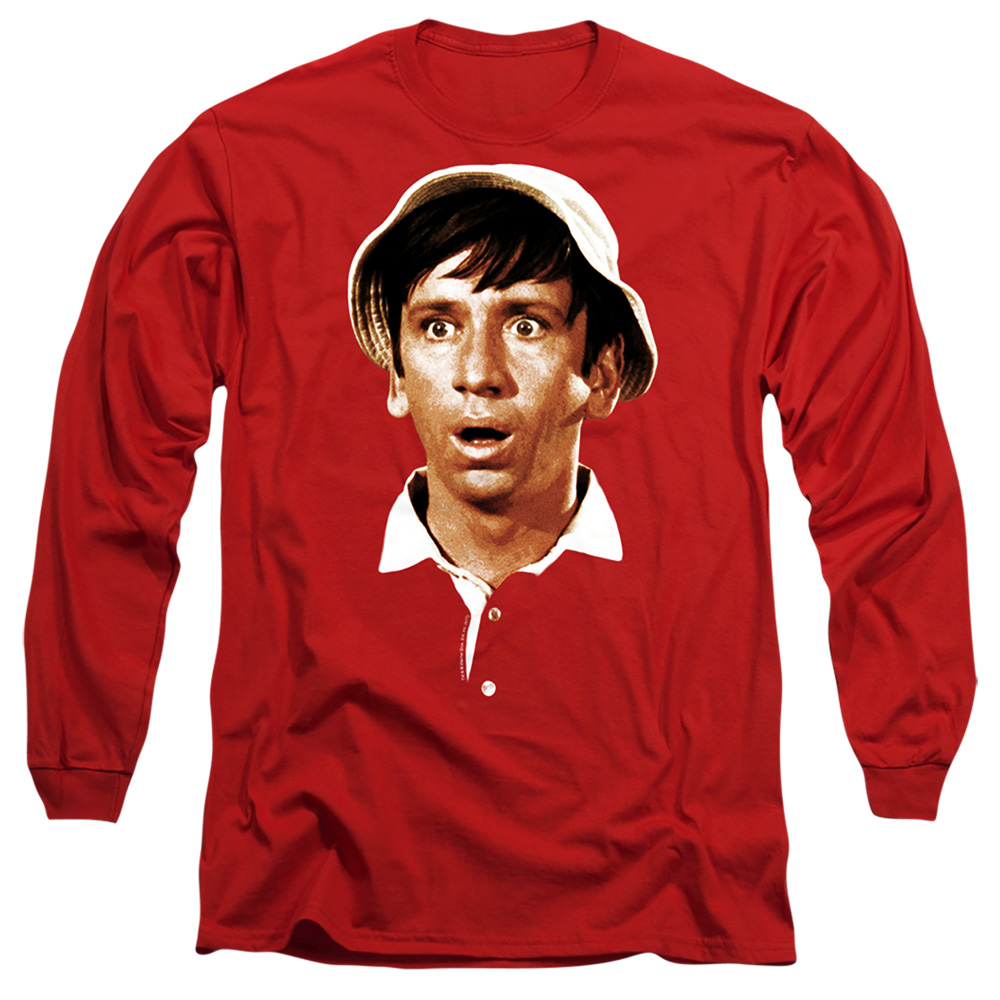 Gilligans Island & Gilligans Head-Long Sleeve Adult 18-1 T-Shirt, Red - Small -  NewGroove, NE3229705