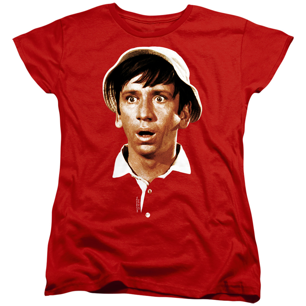 WBT489-WT-2 Gilligans Island & Gilligans Head Short Sleeve Women T-Shirt, Red - Medium -  Trevco