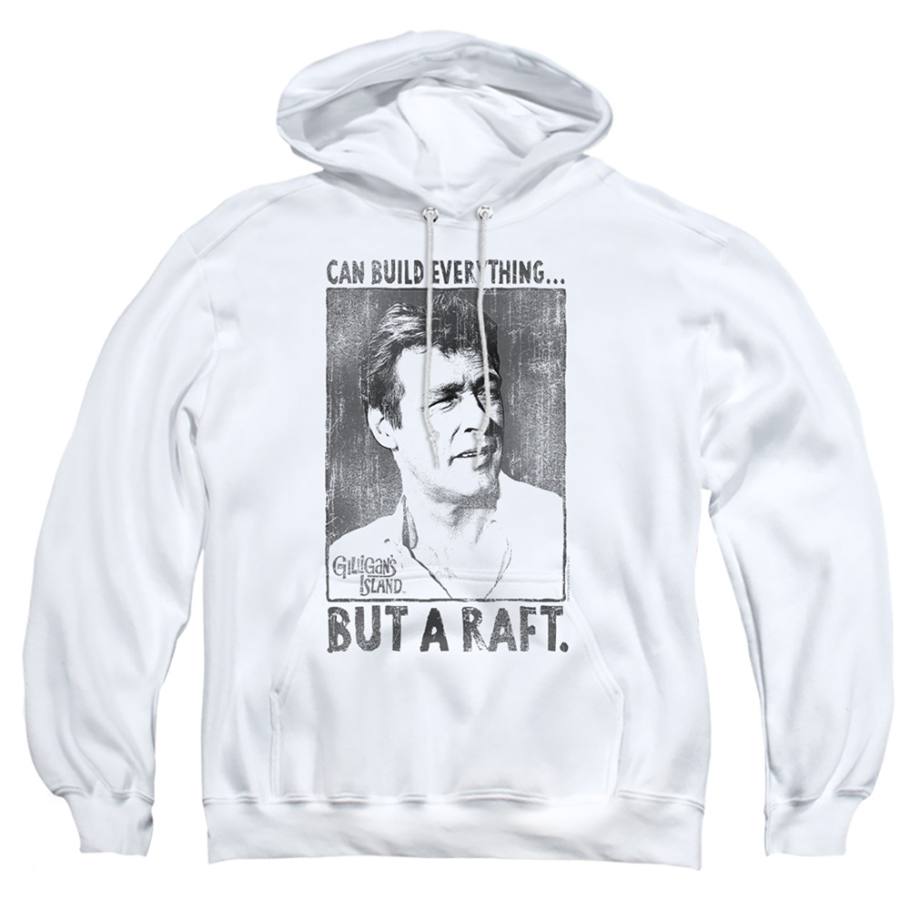 WBT490-AFTH-6 Gilligans Island & Professor-Adult Pull-Over Hoodie, White - 3X -  Trevco