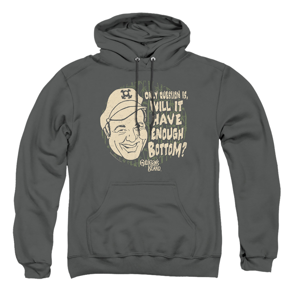 Gilligans Island & Enough Bottom-Adult Pull-Over Hoodie, Charcoal - Medium