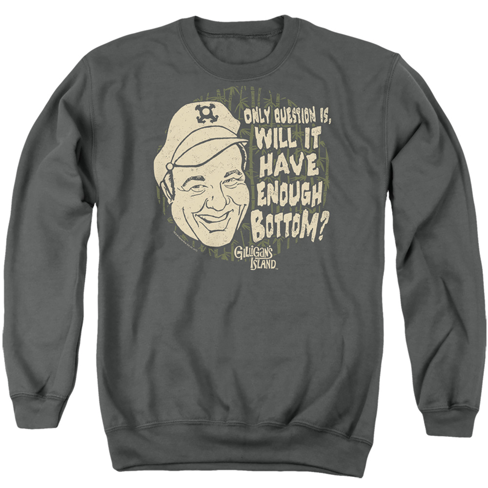 Gilligans Island & Enough Bottom-Adult Crewneck Sweatshirt, Charcoal - Extra Large