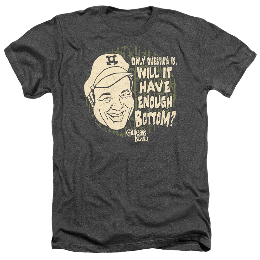 Gilligans Island & Enough Bottom-Adult Heather T-Shirt, Charcoal - Medium