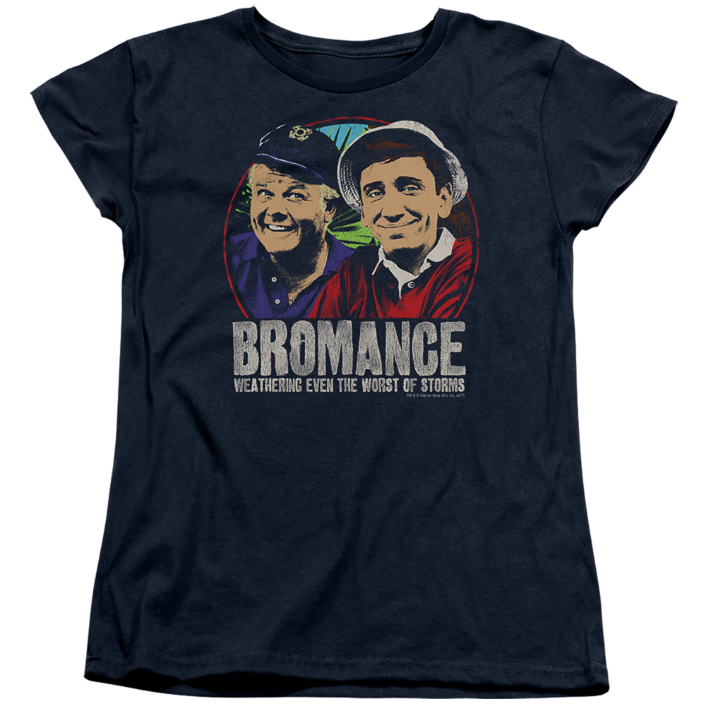 WBT499-WT-2 Gilligans Island & Stormy Bromance Short Sleeve Women T-Shirt, Navy - Medium -  Trevco