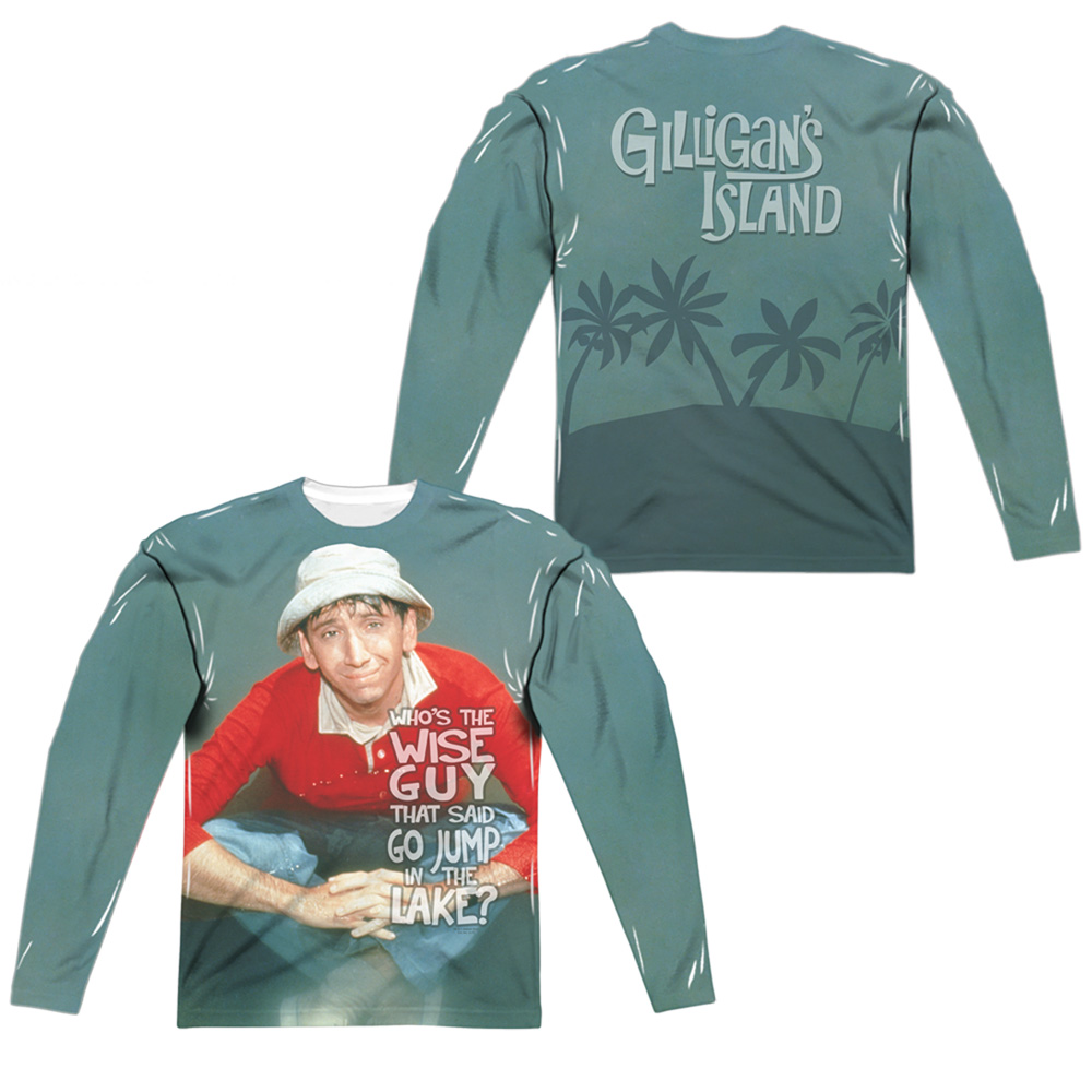 WBT501FB-ALPP-3 Gilligans Island & Jump in the Lake-Long Sleeve Adult Polyester Crew T-Shirt, White - Large -  Trevco