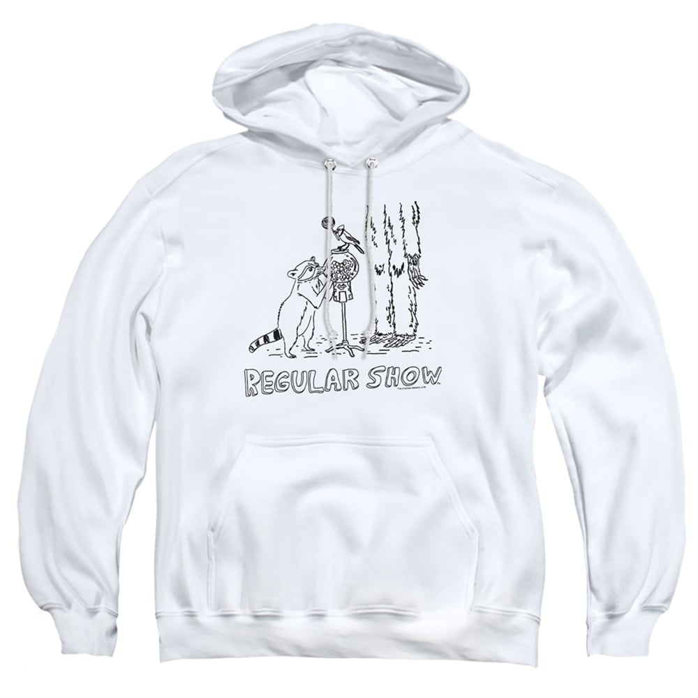 The Regular Show & Tattoo Art-Adult Pull-Over Hoodie, White - 3X