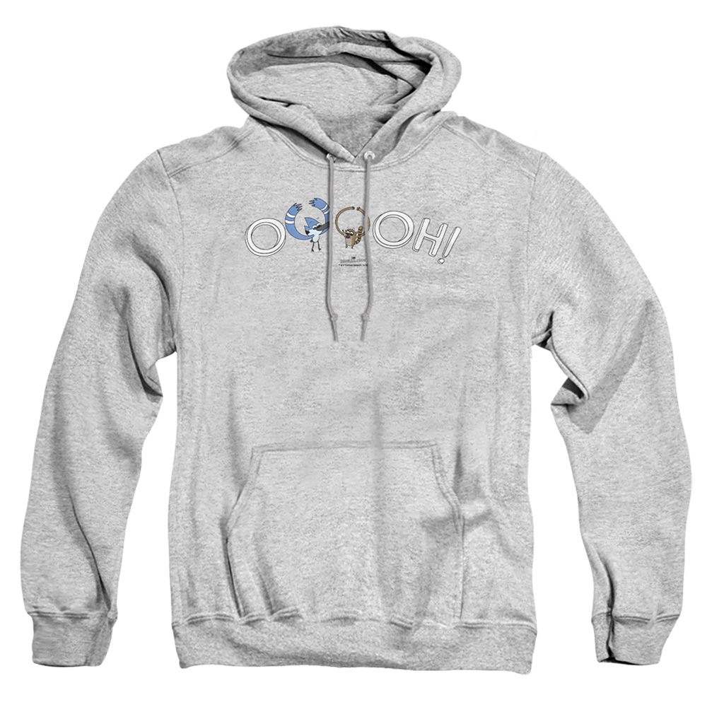 The Regular Show & Ooooh-Adult Pull-Over Hoodie, Athletic Heather - Medium