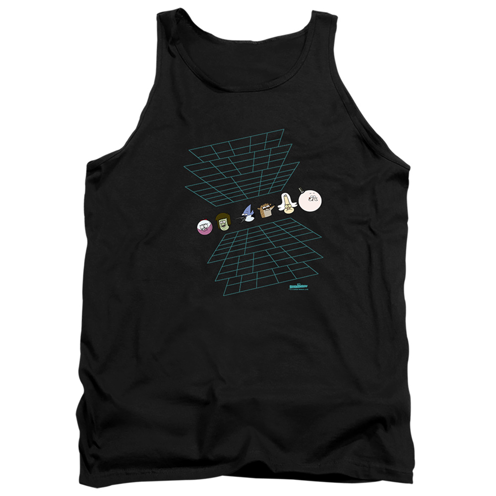 The Regular Show & Regular Grid-Adult Tank Top, Black - 2X