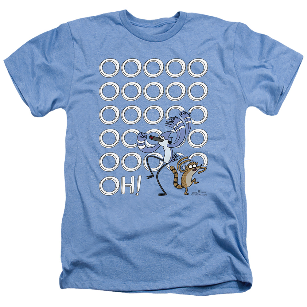 CN194-HA-2 The Regular Show & OOOOOH-Adult Heather T-Shirt, Light Blue - Medium