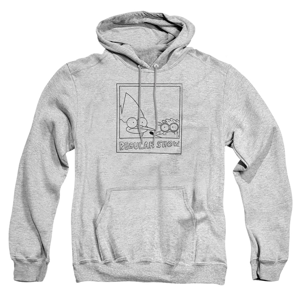 Regular Show & Poloroid-Adult Pull-Over Hoodie, Athletic Heather - Extra Large