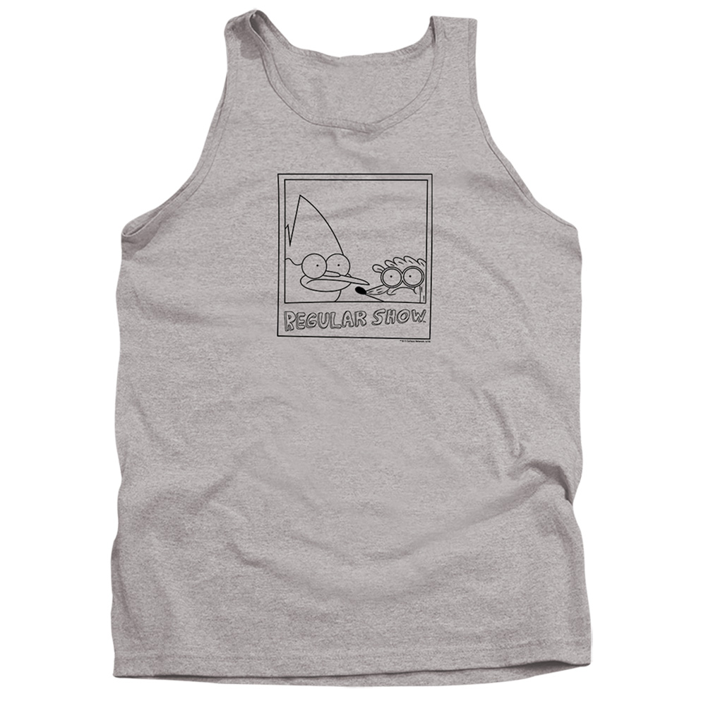 Regular Show & Poloroid-Adult Tank Top, Athletic Heather - Extra Large