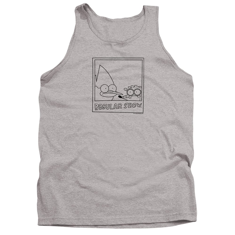 Regular Show & Poloroid-Adult Tank Top, Athletic Heather - 2X