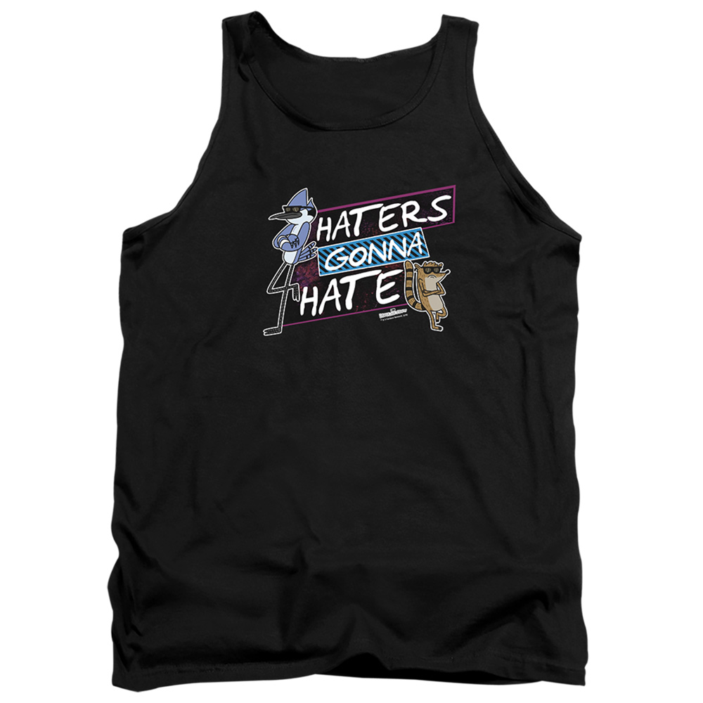 Regular Show & Haters Gonna Hate-Adult Tank Top, Black - Medium
