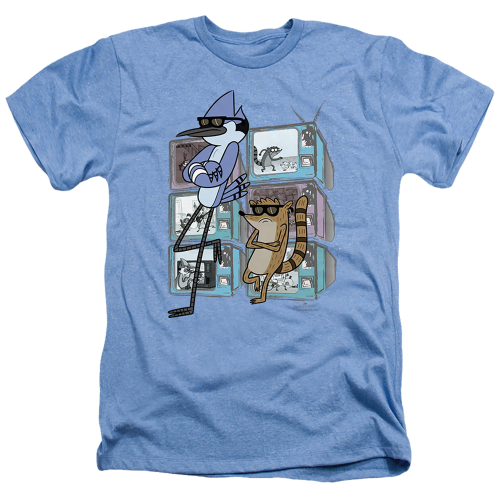 CN312-HA-1 Regular Show & TV Too Cool-Adult Heather T-Shirt, Light Blue - Small -  Trevco