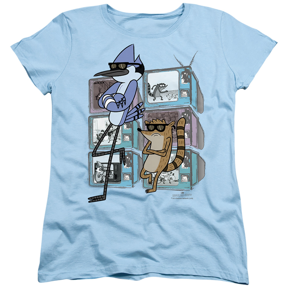 CN312-WT-2 Regular Show & TV Too Cool Short Sleeve Women T-Shirt, Light Blue - Medium -  Trevco