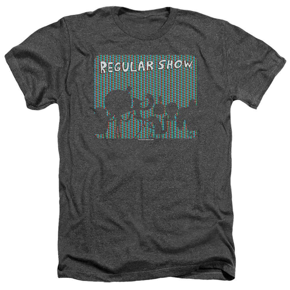 Regular Show & RGB Group-Adult Heather T-Shirt, Black - Small