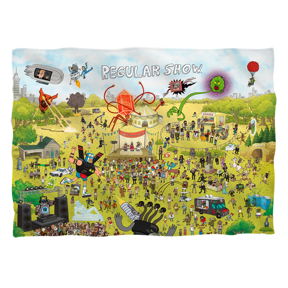CN386-PLO1-20x28 20 x 28 in. Regular Show & Group Shot-Pillow Case, White