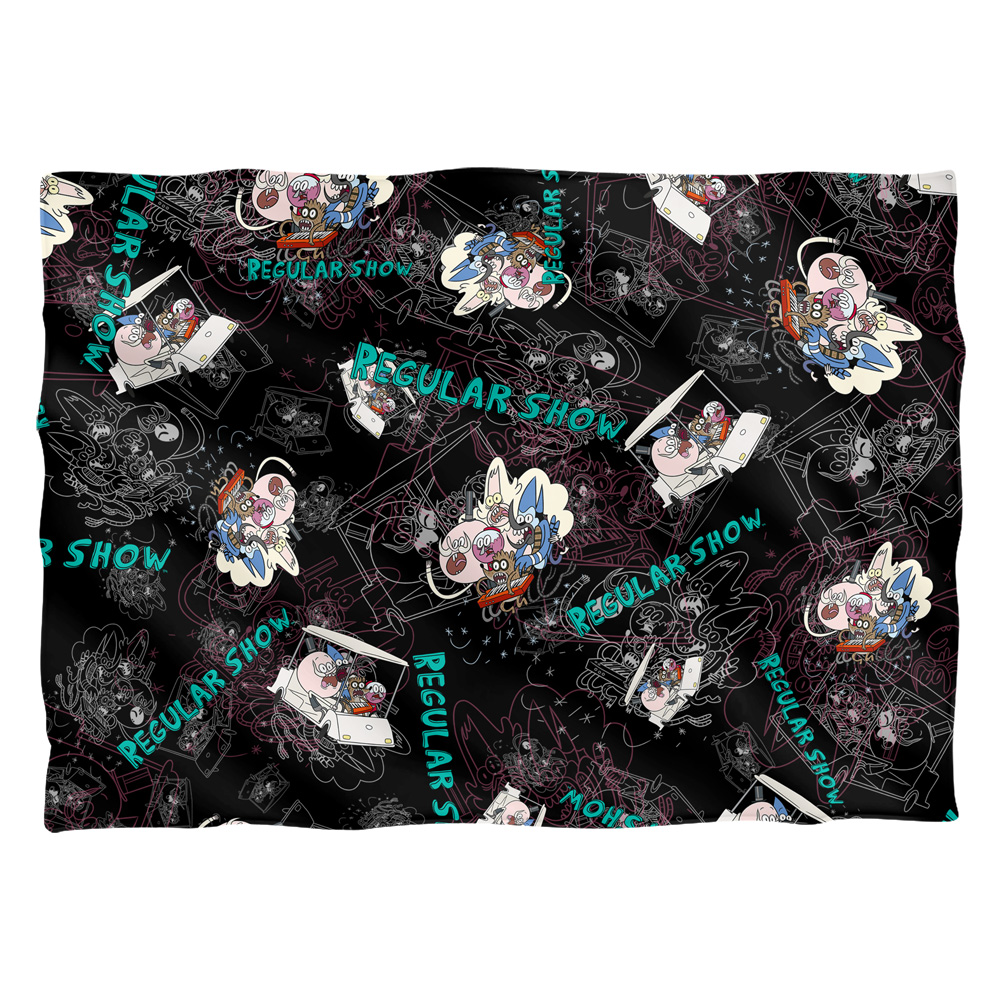 CN387FB-PLO1-0 20 x 28 in. Regular Show & Golf Cart Ride Front & Back Print-Pillow Case, White - One Size