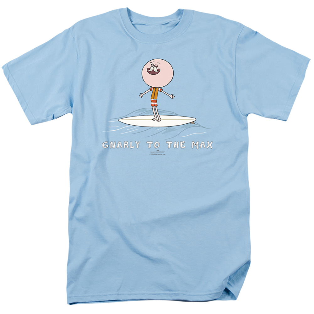 CN428-AT-2 Regular Show & Gnarly Short Sleeve Adult 18-1 T-Shirt, Light Blue - Medium