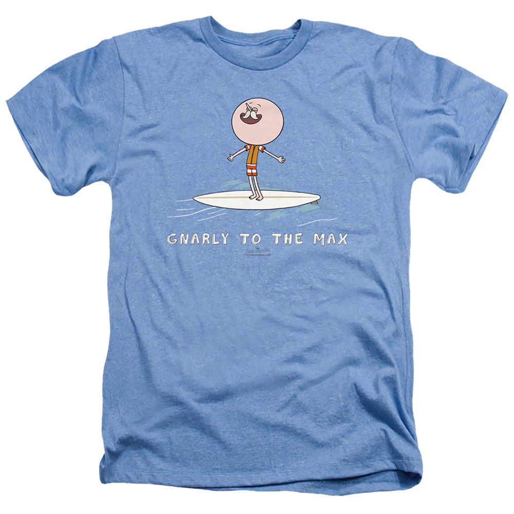 CN428-HA-2 Regular Show & Gnarly-Adult Heather T-Shirt, Light Blue - Medium