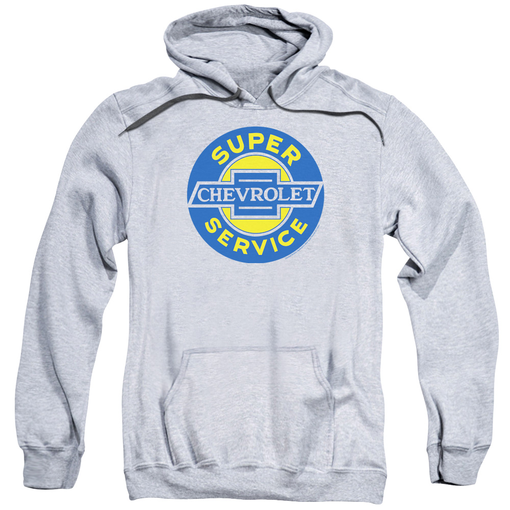 Chevrolet & Chevy Super Service-Adult Pull-Over Hoodie, Athletic Heather - Small