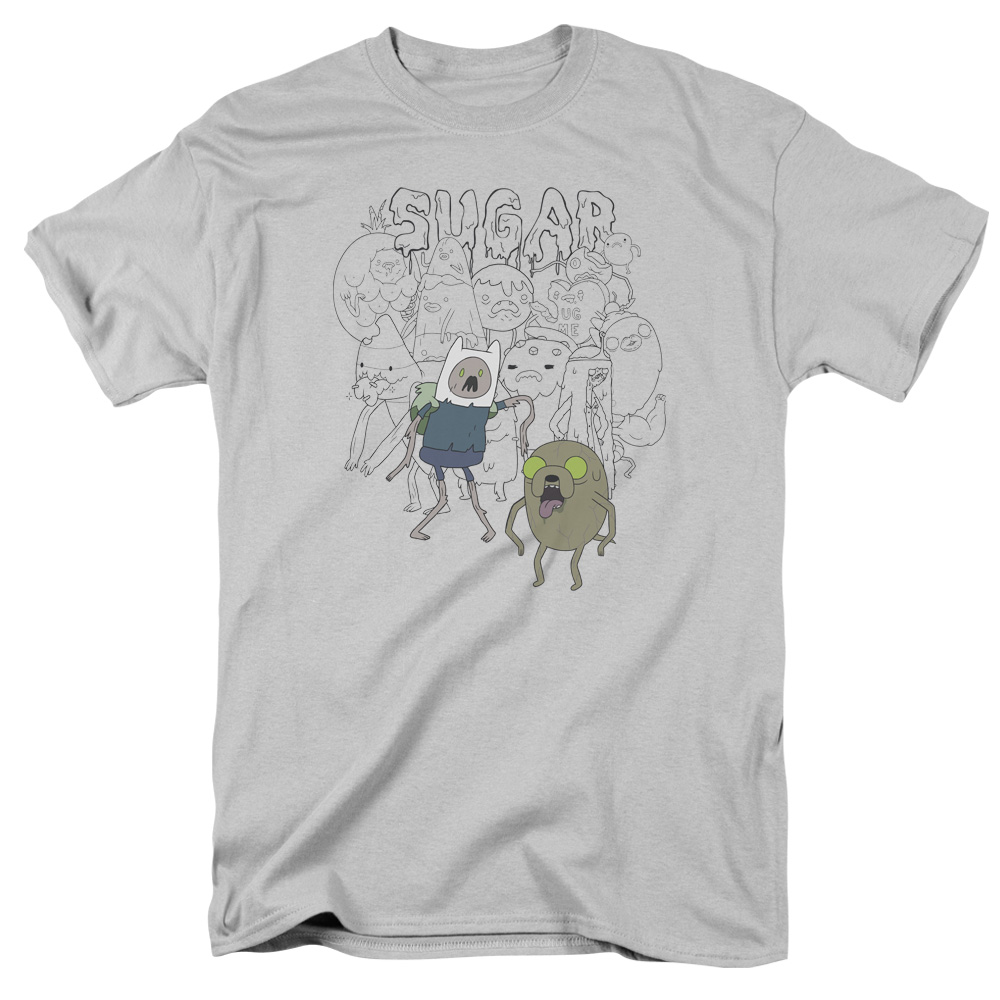 Adventure Time & Sugar Zombies T-Shirt, Silver - Small
