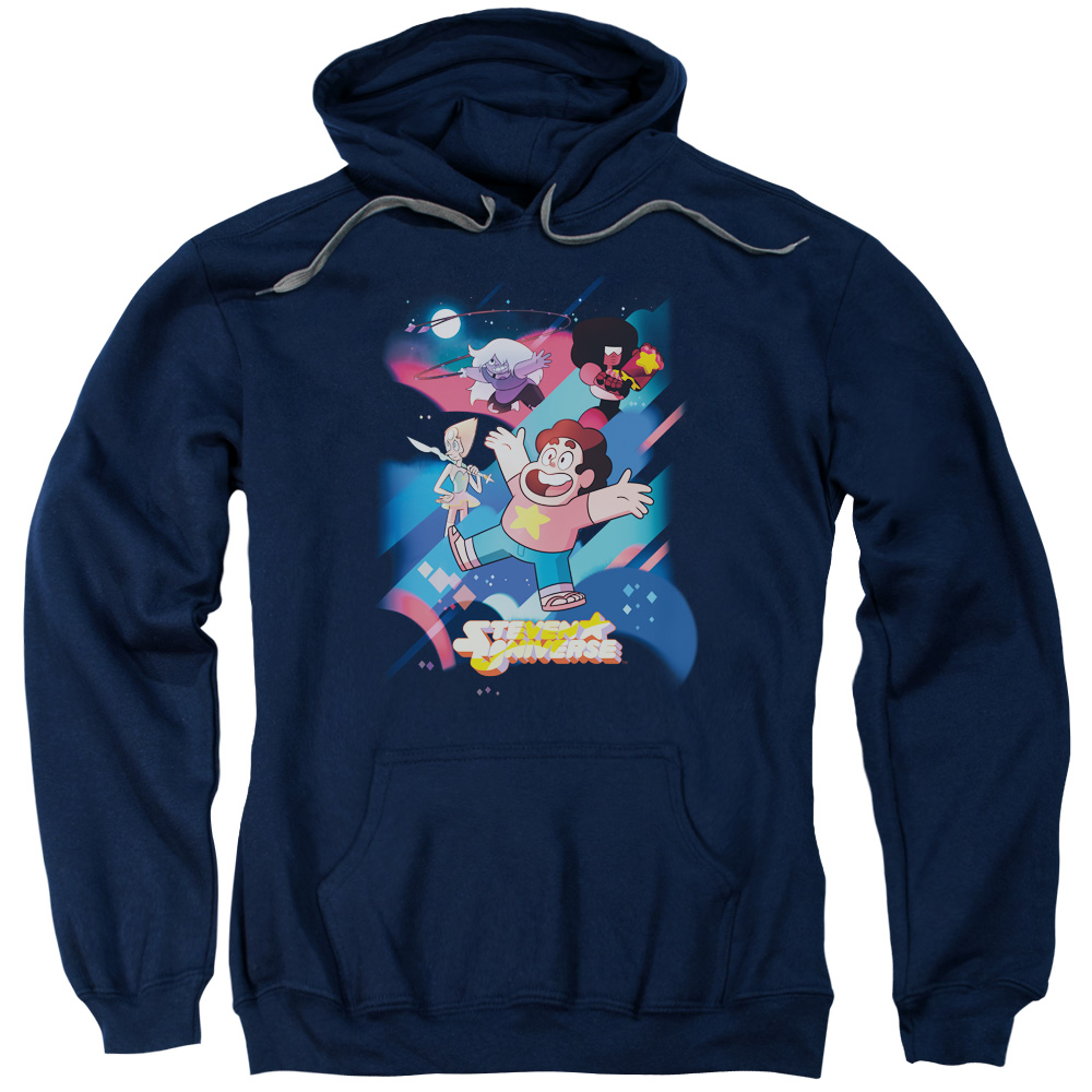 Steven Universe & Group Shot-Adult Pull-Over Hoodie, Navy - Large