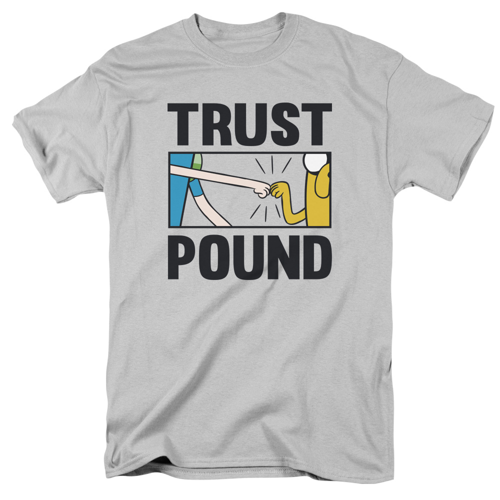 Adventure Time & Trust Pound T-Shirt, Silver - Small