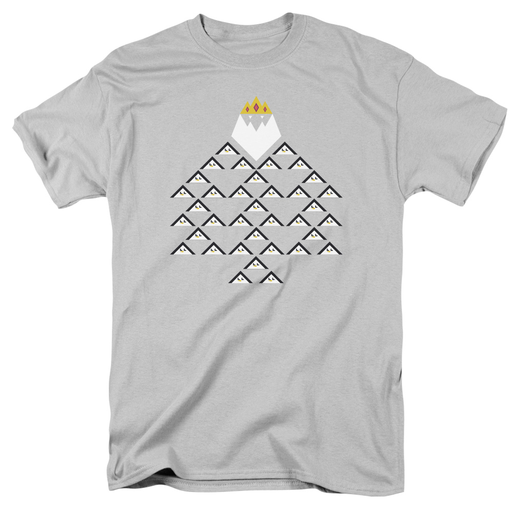 Adventure Time & Ice King Triangle T-Shirt, Silver - Extra Large