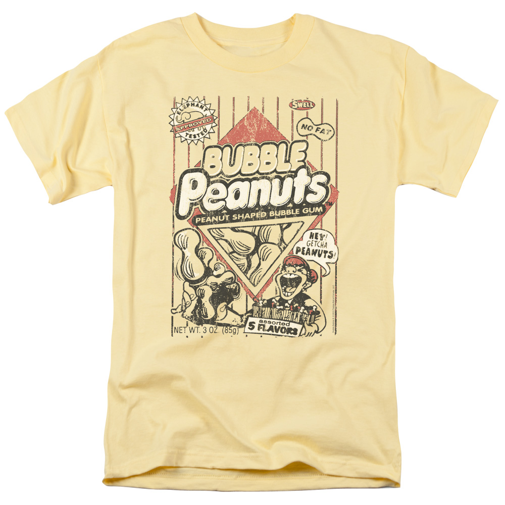 Dubble Bubble & Bubble Peanuts-Short Sleeve Adult 18-1 T-Shirt, Banana - Medium
