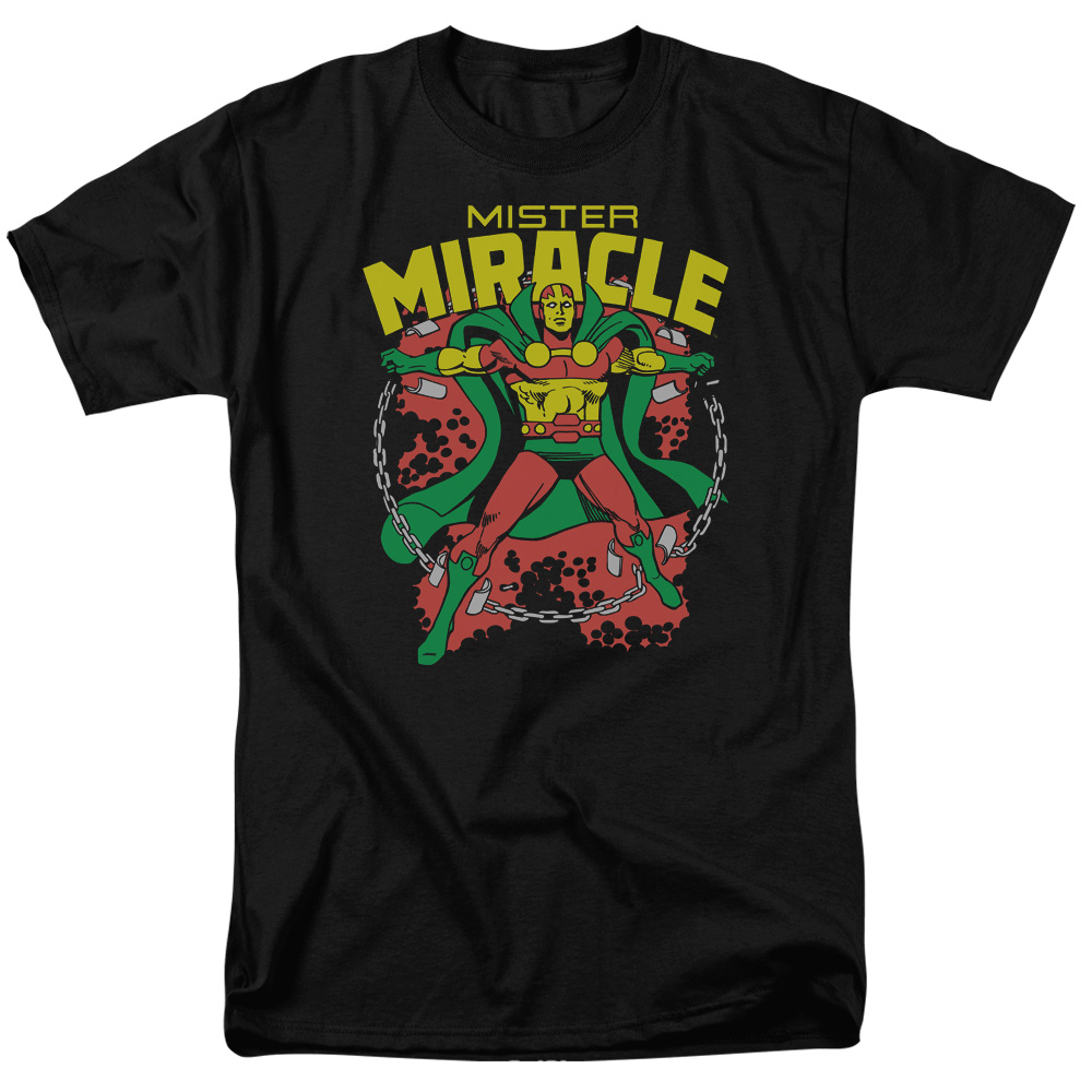 Dc & Mr Miracle Short Sleeve Adult 18-1 T-Shirt, Black - Medium