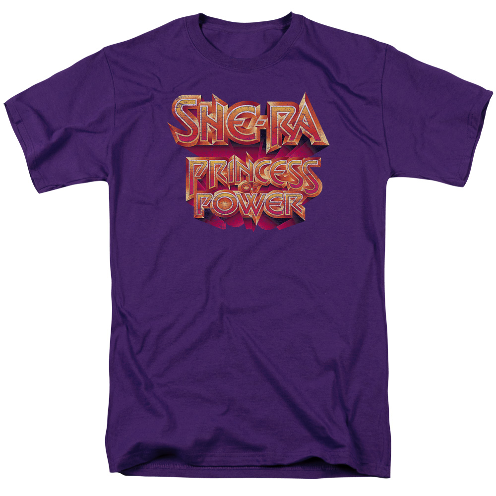 DRM101B-AT-1 She Ra & Logo-Short Sleeve Adult 18-1 T-Shirt, Purple - Small