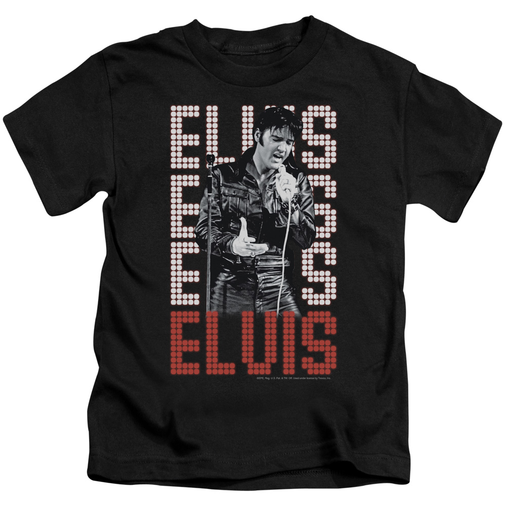 Elvis Presley & 1968-Short Sleeve Juvenile 18-1 T-Shirt, Black - Medium 5-6