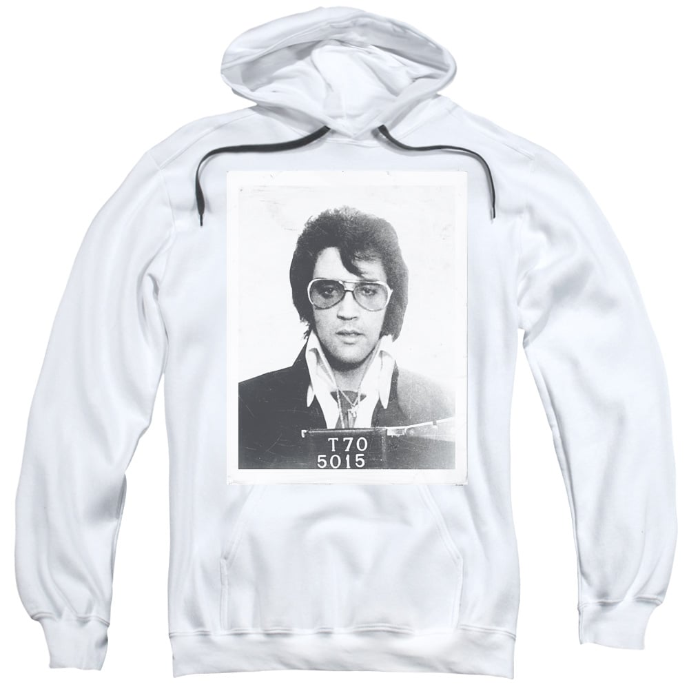 Elvis Presley & Framed-Adult Pull-Over Hoodie, White - Large