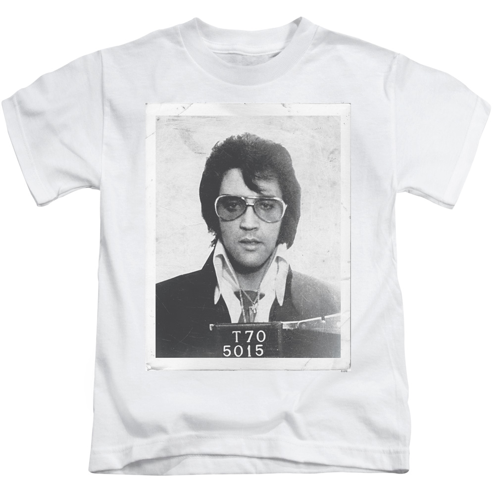 Elvis Presley & Framed Short Sleeve Juvenile 18-1 T-Shirt, White - Medium - 5-6
