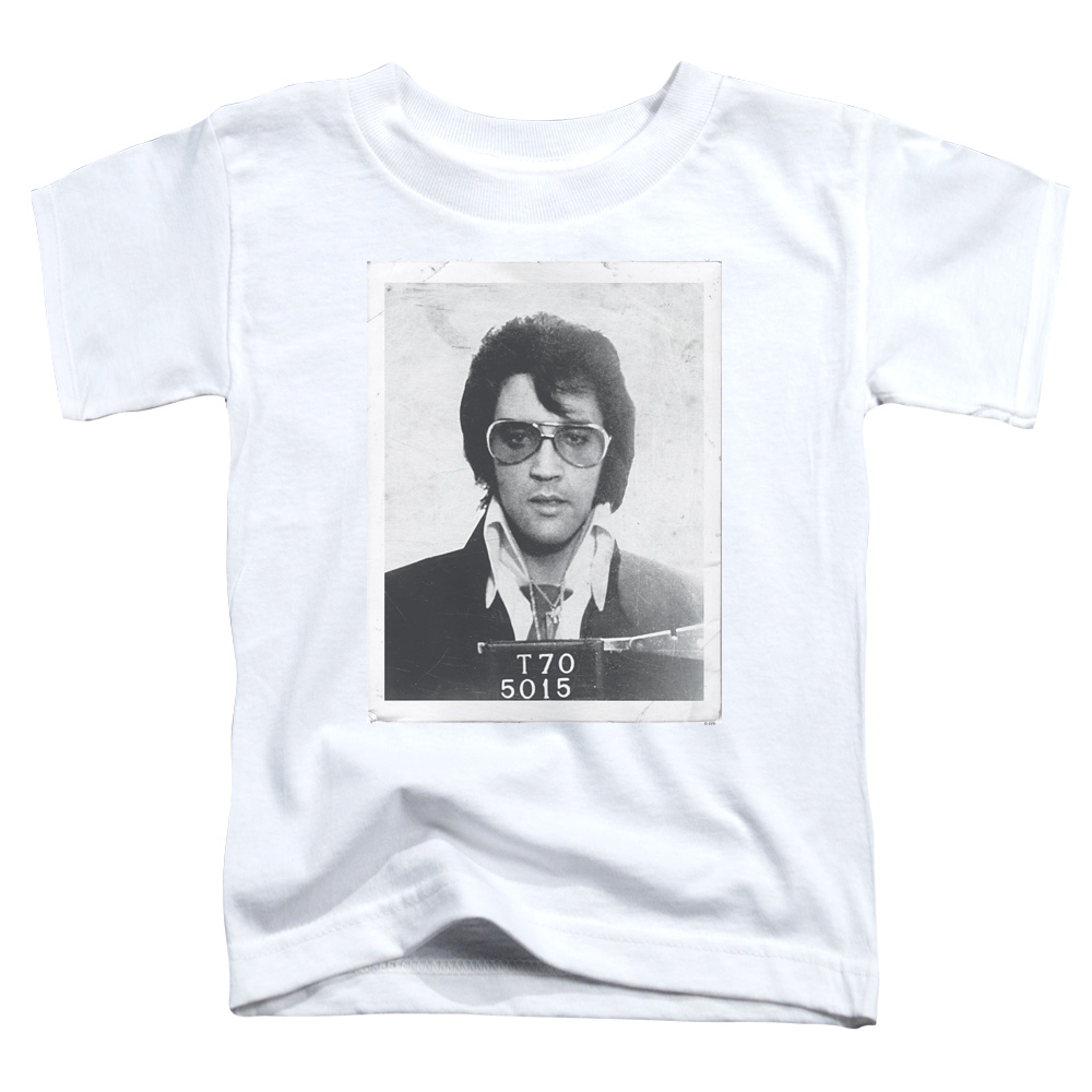 Elvis Presley & Framed Short Sleeve Toddler T-Shirt, White - Medium - 3T