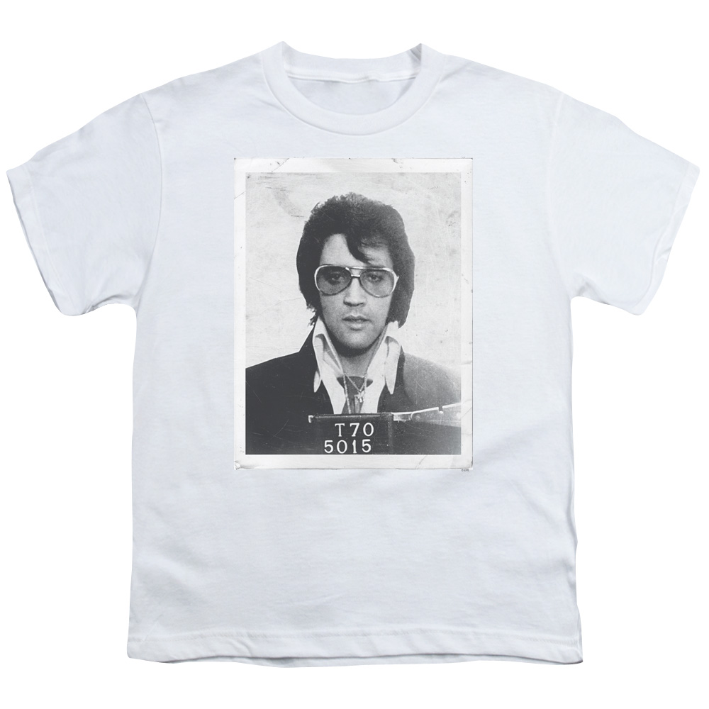 Elvis Presley & Framed Short Sleeve Youth 18-1 T-Shirt, White - Medium