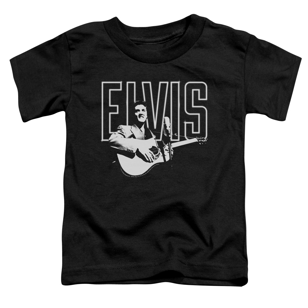 Elvis Presley & White Glow Short Sleeve Toddler T-Shirt, Black - Large - 4T