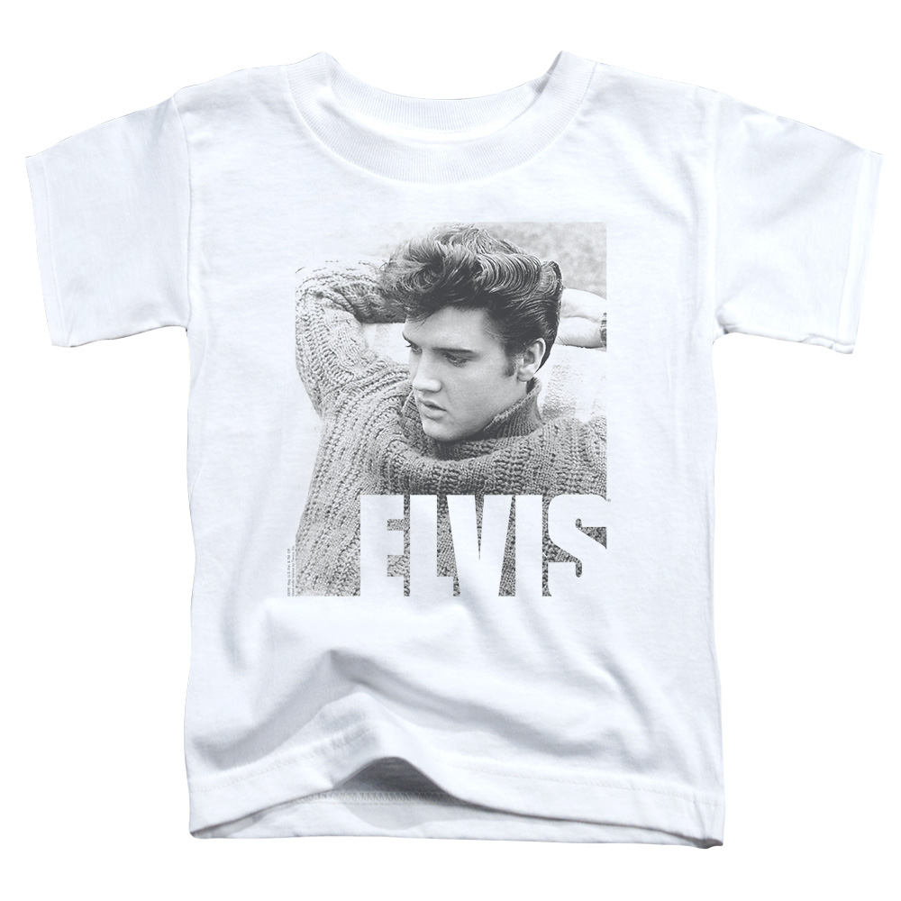 Elvis Presley & Relaxing Short Sleeve Toddler T-Shirt, White - Medium - 3T