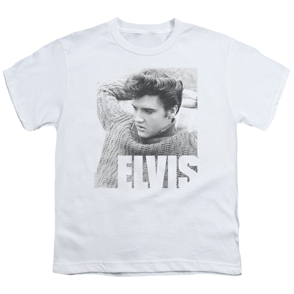 Elvis Presley & Relaxing Short Sleeve Youth 18-1 T-Shirt, White - Medium
