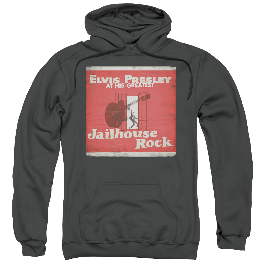 Elvis Presley & Greatest Adult Pull-Over Hoodie, Charcoal - 2X
