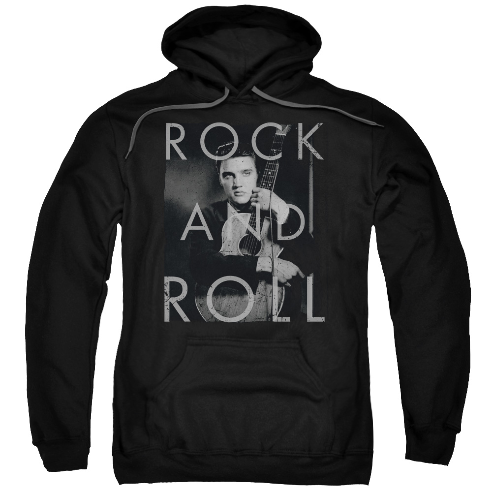 Elvis Presley & Rock & Roll Adult Pull-Over Hoodie, Black - 2X