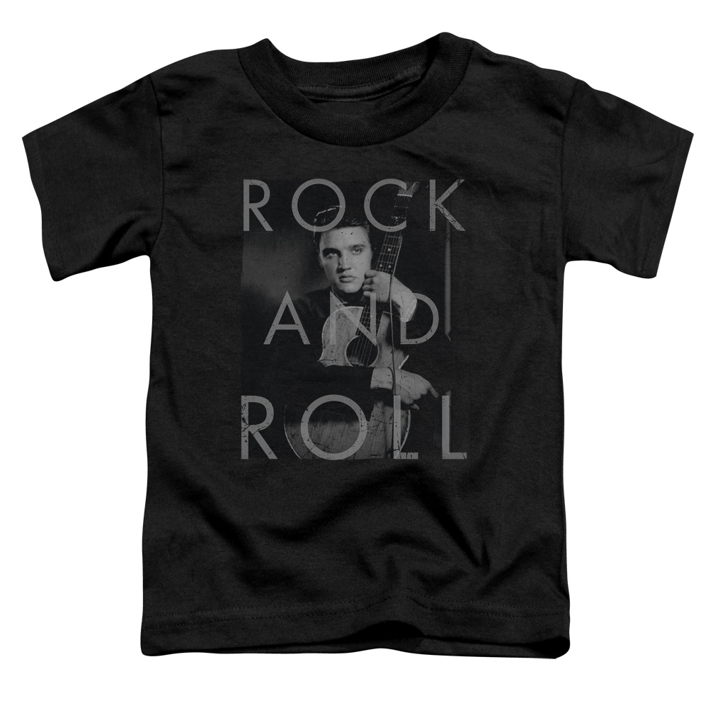 Elvis Presley & Rock & Roll Short Sleeve Toddler T-Shirt, Black - Medium - 3T