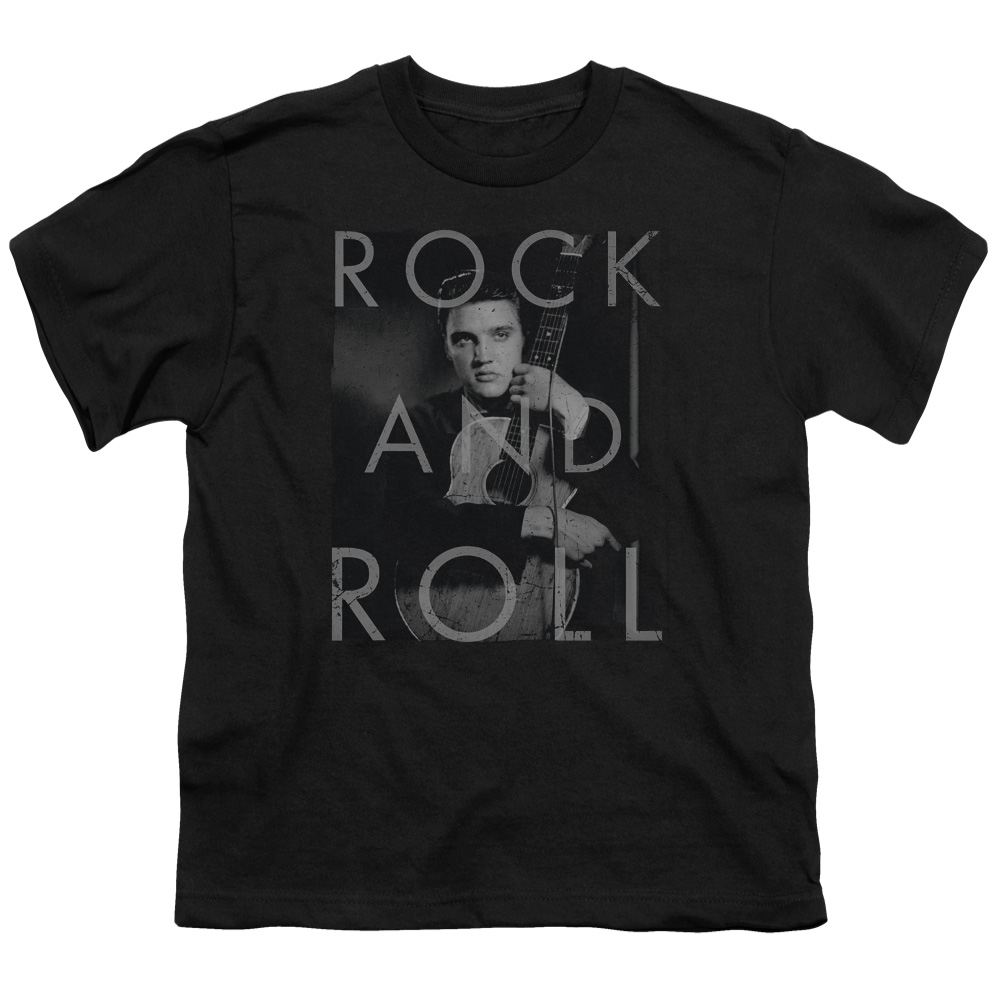 Elvis Presley & Rock & Roll Short Sleeve Youth 18-1 T-Shirt, Black - Medium