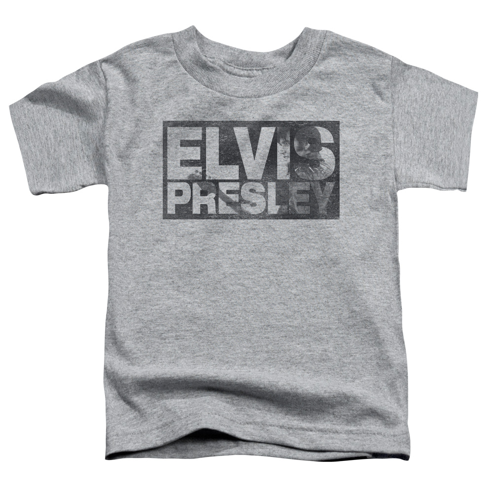 Elvis Presley & Block Letters Short Sleeve Toddler T-Shirt, Athletic Heather - Medium - 3T