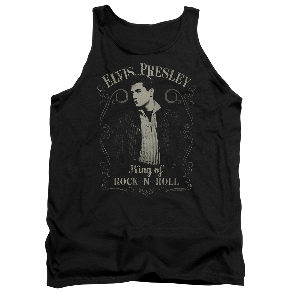 Elvis Presley & Rock Legend Adult Tank Top, Black - Small